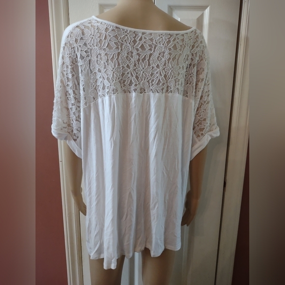 Cato est 1946 white woman's size xl knot front lace back blouse shirt top - Picture 2 of 4